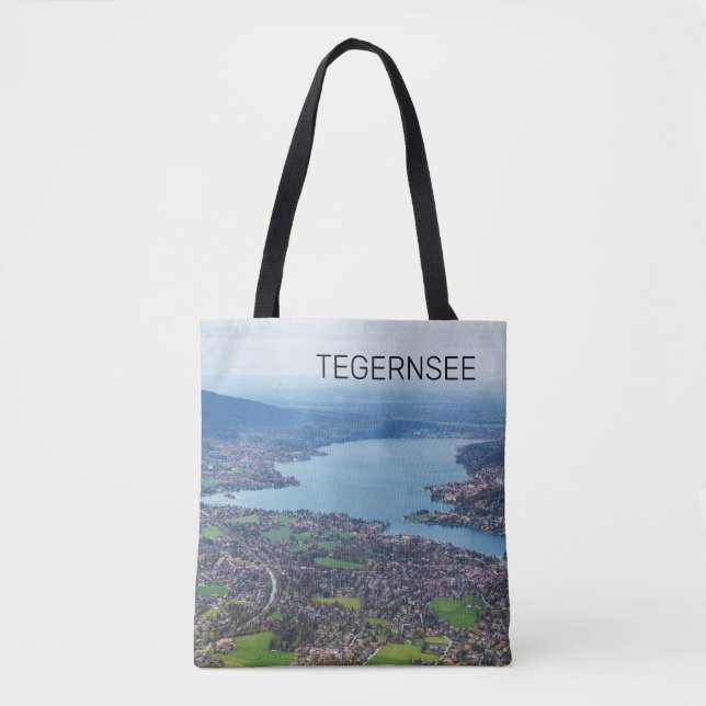 Tegernsee Bavaria Sjö Tyskland Panorama Souvenir Tygkasse (Framsida)