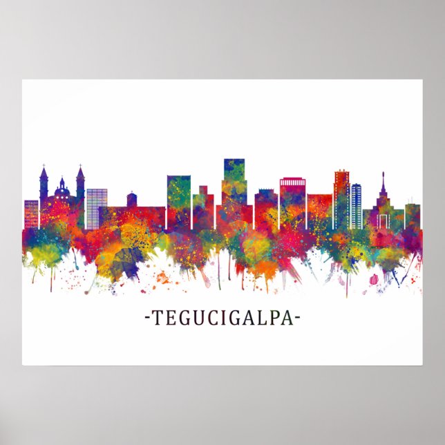Tegucigalpa Honduras Skyline Poster (Framsidan)