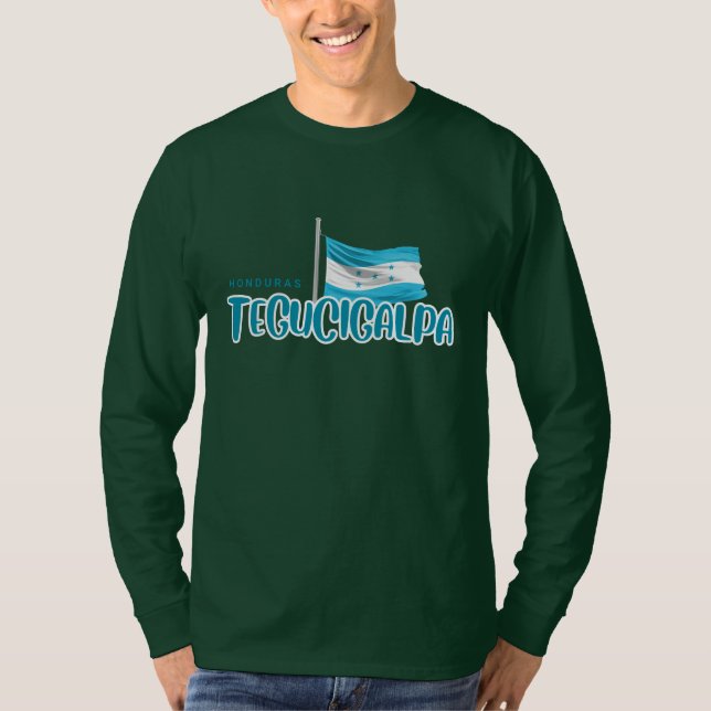 Tegucigalpa med Honduras flagga T Shirt (Framsida)