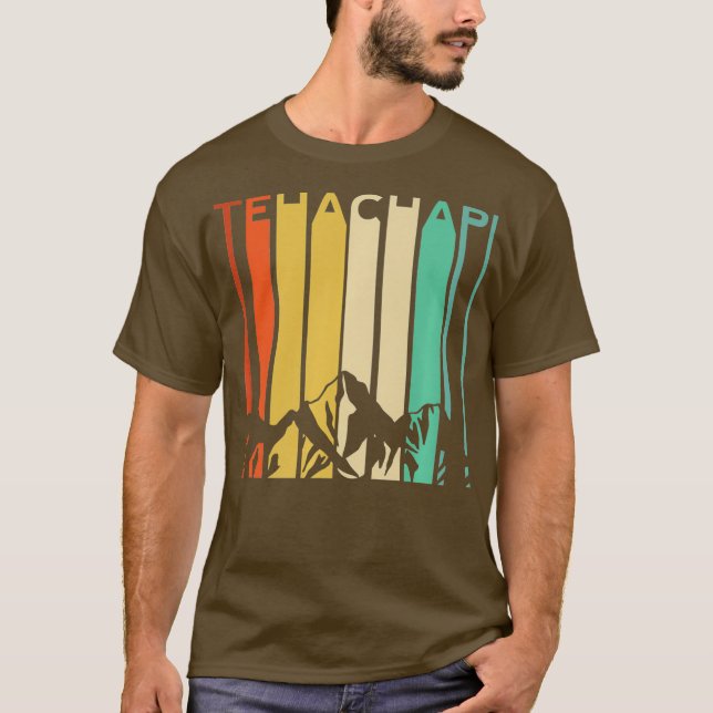 Tehachapi California Mountains Retro Railroad T Shirt (Framsida)