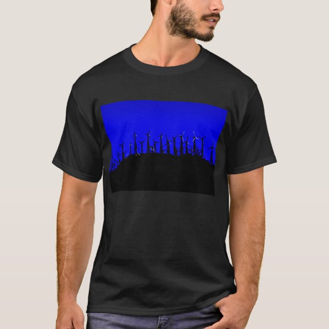 Tehachapi Vind Farm Silhouette T-shirt (Framsida)