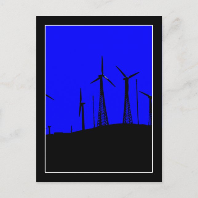 Tehachapi Vind Farm Silhouette Vykort (Framsida)