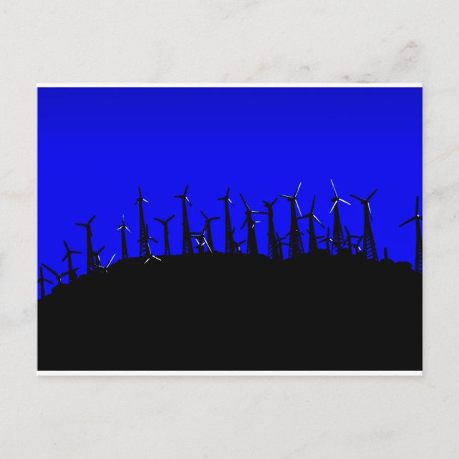 Tehachapi Vind Farm Silhouette Vykort (Framsida)