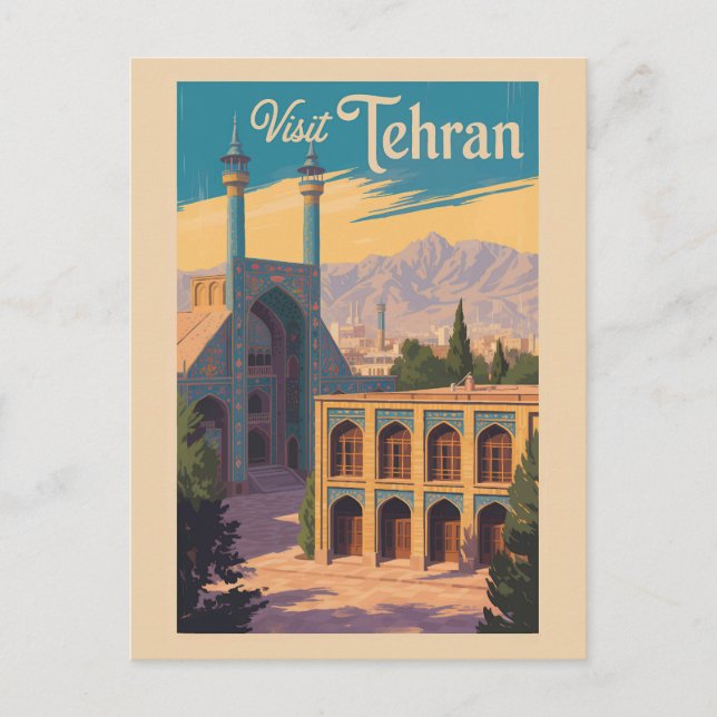 Teheran Iran Golestanpalatset Illustration Resa Vykort (Framsida)