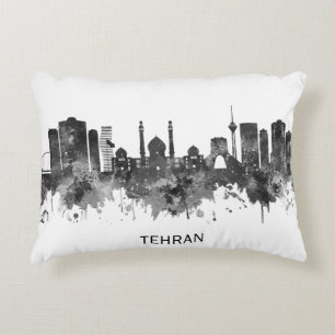 Teheran Iran Skyline BW Prydnadskudde