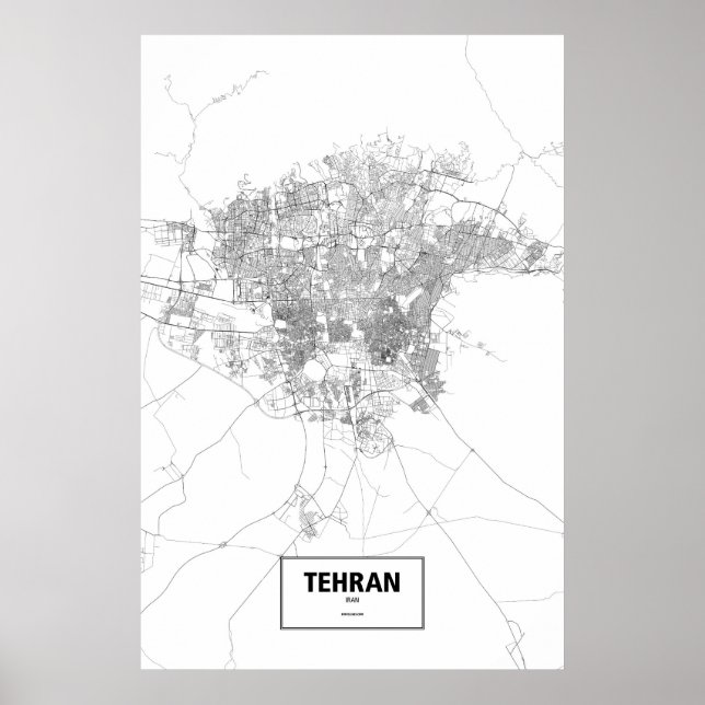 Teheran, Iran (svartvitt) Poster (Framsidan)