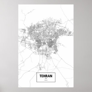 Teheran, Iran (svartvitt) Poster