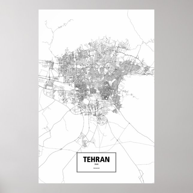Teheran, Iran (svartvitt) Poster (Framsidan)