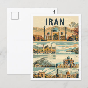 Teheran Iran Vintage Berömd Travel Ställe Vykort