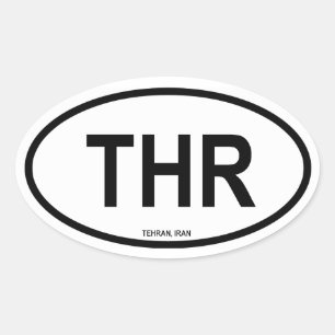 Teheran ’THR’ Ovalt Klistermärke