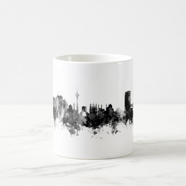 Tehran Iran Skyline Black White Kaffemugg (Center)