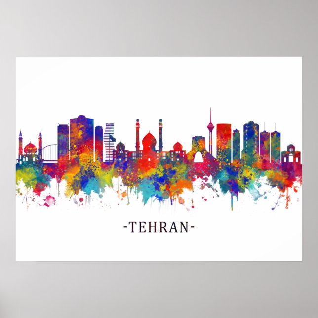 Tehran Iran Skyline Poster (Framsidan)