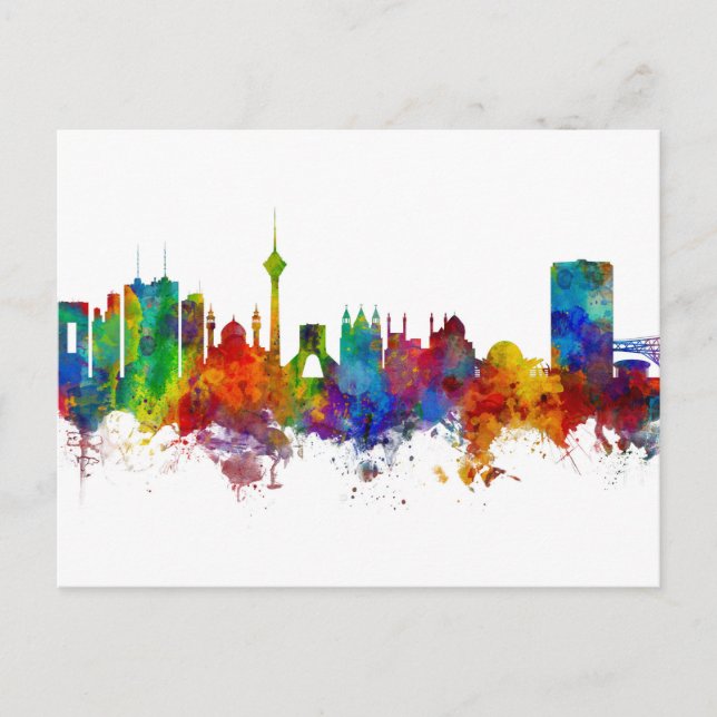 Tehran Iran Skyline Vykort (Framsida)