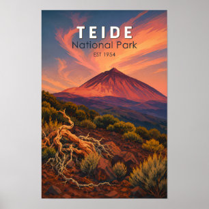 Teide nationalpark Spanien Illustration Resa Konst Poster