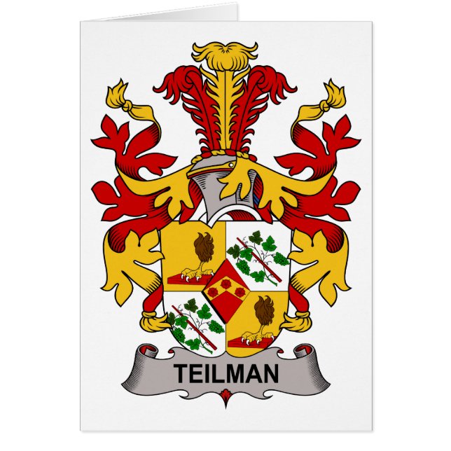 Teilman familjvapensköld hälsningskort (Framsidan)