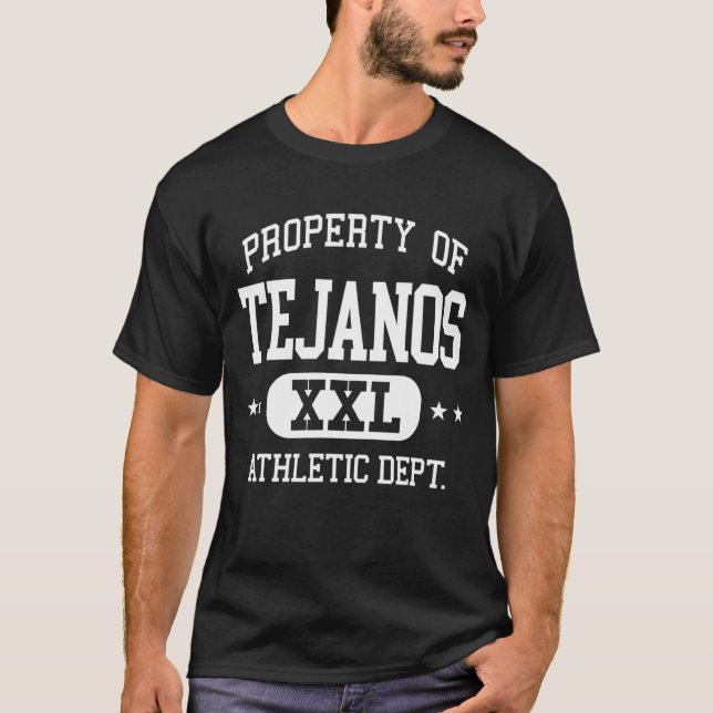 Tejanos Retro Athletic Egendom Dept T Shirt (Framsida)