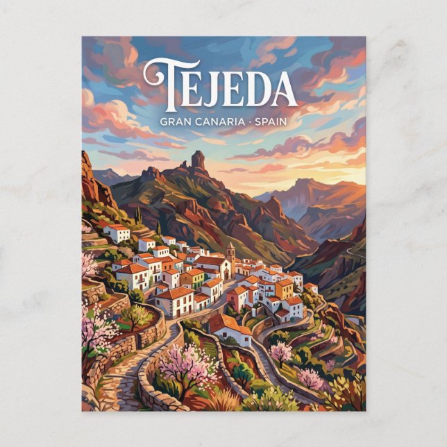 Tejeda by Spanien Vykort (Framsida)