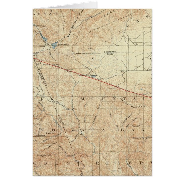 Tejon quadrangle som visar San Andreas Rift Hälsningskort (Framsidan)