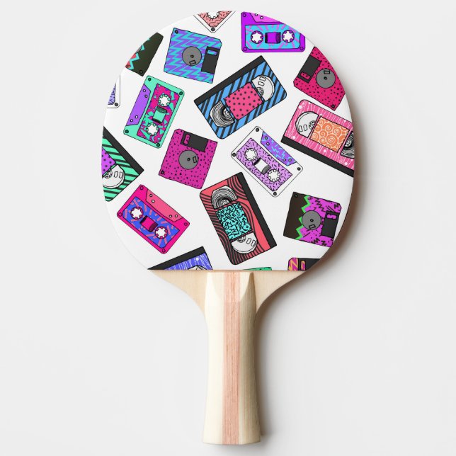 Tejpar den Retro mönstrade kassetten för Pingisracket (Framsidan)