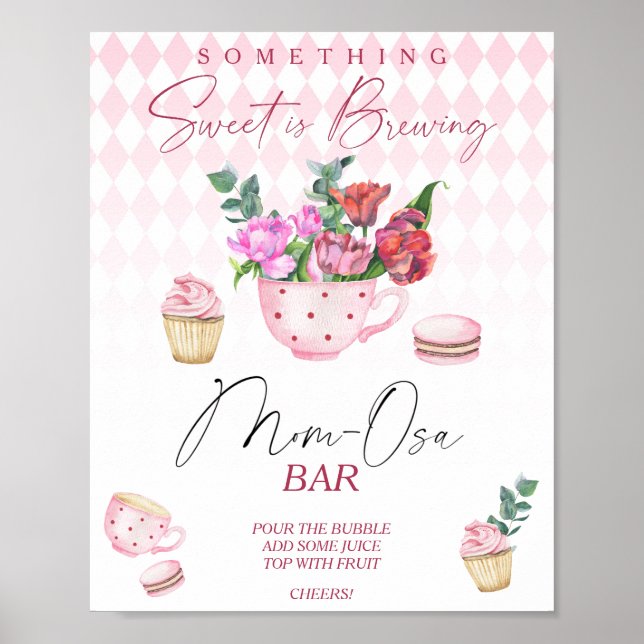 Tekalk baby shower Momosa bar Poster (Framsidan)