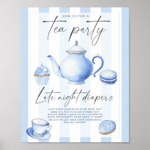 Tekalk babyshower Blöjbrytning på nattkröken Poster