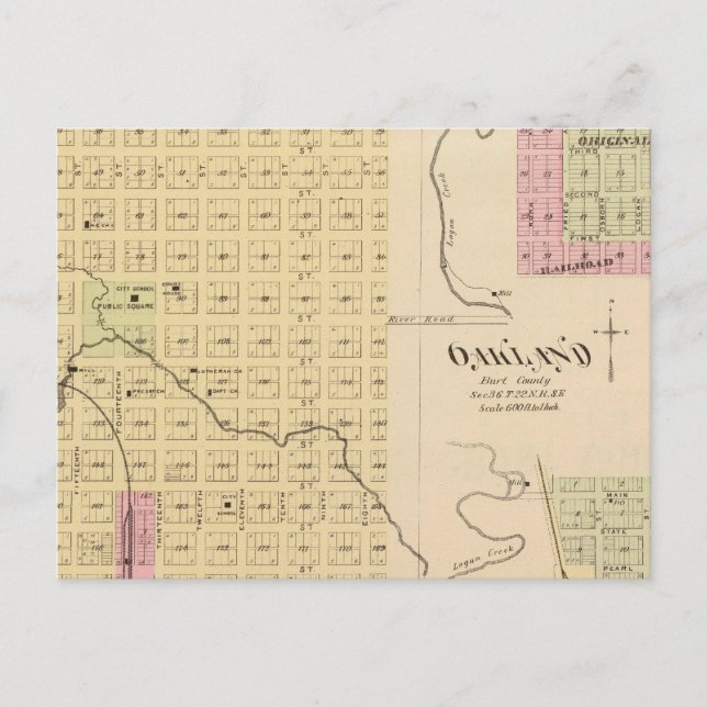 Tekamah, Oakland och Lyon, Nebraska Vykort (Framsida)