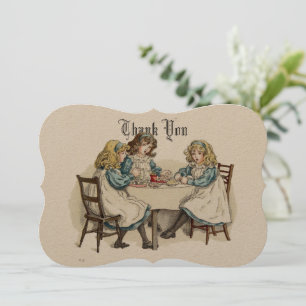 Tekamannafest i victoriansk stil av Kate Greenaway Tack Kort