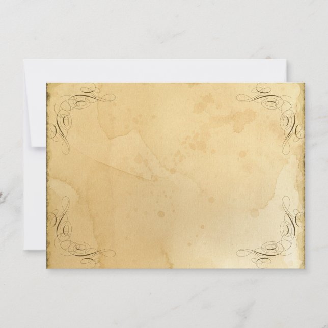 Tekaminerad Vintage Bröllop 1 - Bordsnummers namn Inbjudningar (Framsida)