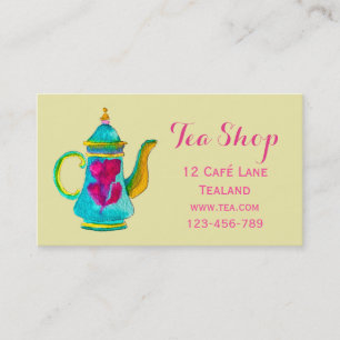 Tekanna för designer av tebutik för Retro cafe Visitkort