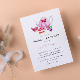 Tekanna för Rosa av Cute Möhippa Tea Party Inbjudningar