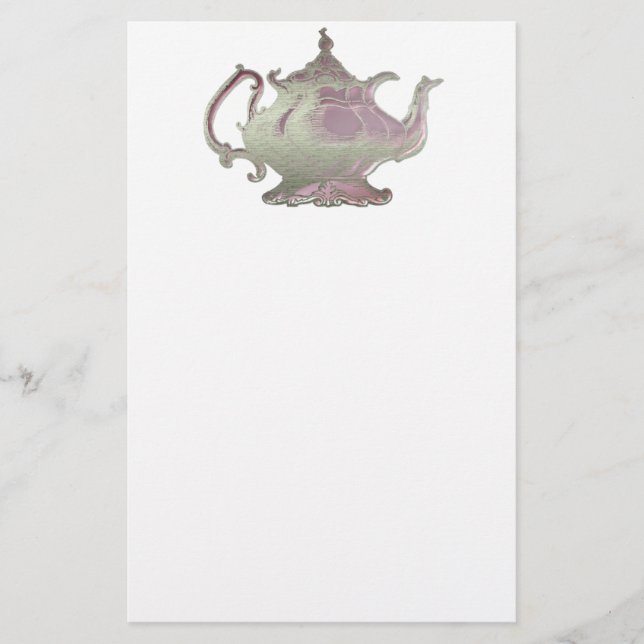 Tekanna för vintagestilrosor brevpapper (Framsida)