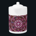 Tekanna med Cranberry Mandala<br><div class="desc">Tekanna med kranbär och vit Mandala-design.</div>