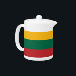 Tekanna med flagga Litauen<br><div class="desc">Lägg till lite litauiskt pride till din tetid med den här vackert designade tekannan med Litauens flagga! Den här tekannan, som är uppgjord med precision, visar stolt den djärva gulten, grönten och det röda randen i det litauiska flagga och för med sig både stil och arv till bord. Det vibrerande...</div>