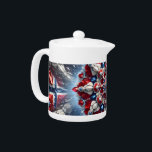 Tekanna med Norge Färg Design<br><div class="desc">Lägg till lite skandinaviskt elegans i tetiden med vår tekanna med Norge Färg i en abstrakt 3D-effektdesign! Den här snyggt utformade tekannan kombinerar funktionalitet med konst, visar Norgens koniska röda, vita och blå i en dynamisk 3D abstrakt design. Det slående mönster firar det norska arvet samtidigt som det ger ett...</div>