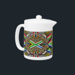 Tekanna med sydafrikanska Färg design<br><div class="desc">Lägg till ett sydafrikanskt pride stänk i din tetid med vår exklusiv tekanna som har en modern abstrakt utformning i syd-Afrikans pulserande färg! Denna tekanna är utformad med omsorg och kombinerar funktionell design med ett djärvt påstående av kulturarvet. Abstrakten mönster i syd-Afrikans ikoniska färg gör denna tekanna till ett unikt...</div>
