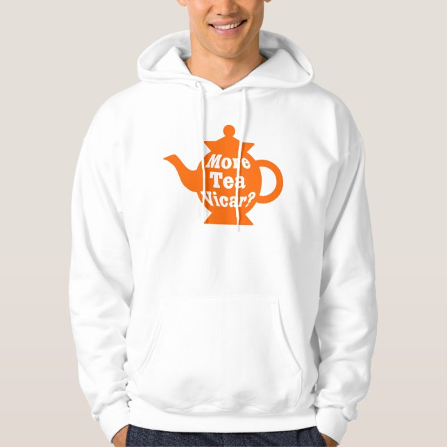 Tekanna - Mer te Vicar? - Orange och vitt Sweatshirt (Framsida)