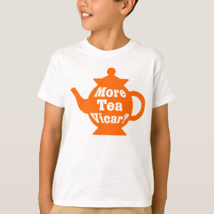 Tekanna - Mer te Vicar? - Orange och vitt T-shirt