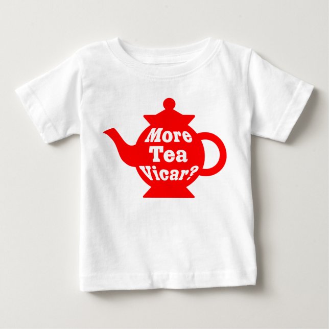 Tekanna - Mer te Vicar? - Röd och vit T Shirt (Framsida)