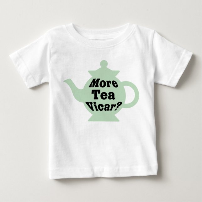 Tekanna - Mer te Vicar? - Svart på Ljust grönt T-shirt (Framsida)