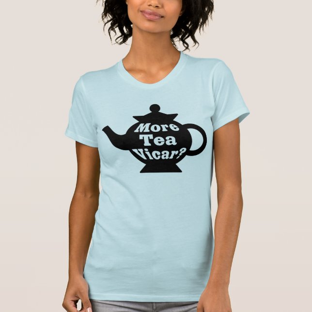 Tekanna - Mer te Vicar? - Svartvit Tee Shirt (Framsida)