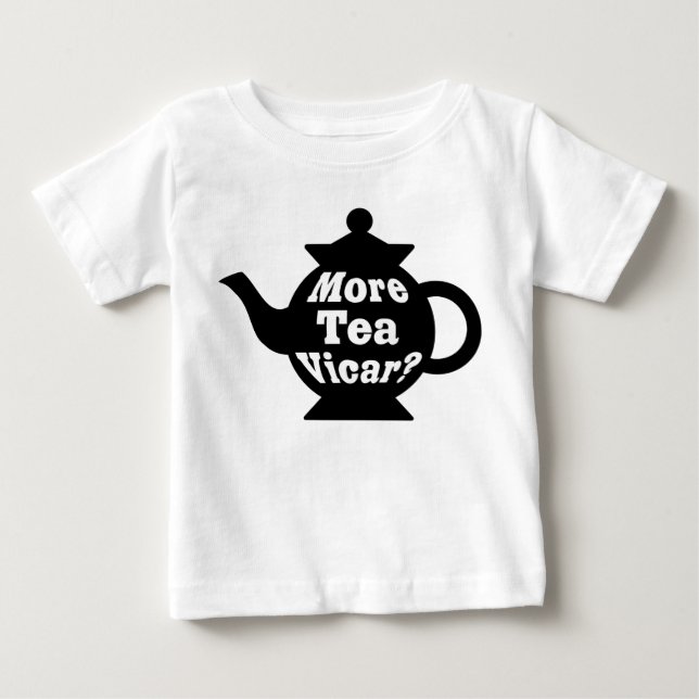 Tekanna - Mer te Vicar? - Svartvit Tee Shirt (Framsida)