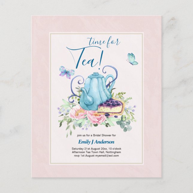 Tekanna Möhippa Teatime Aeftermiddag Tea Inbjudnin Flygblad (Framsidan)