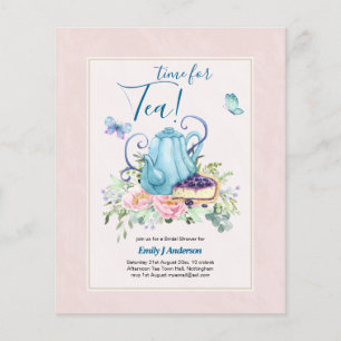 Tekanna Möhippa Teatime Aeftermiddag Tea Inbjudnin Flygblad