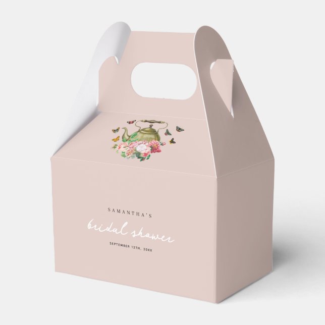 Tekanna Party Rosa Blommigt Butterflies Möhippa Presentaskar (Framsidan Sidan)