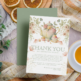 Tekanna & Tea Kopp Whimsical Wildblommor Birthday Tack Kort