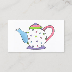 Tekanna Tea Party Pot Tekopp Kopp Tea Time Visitkort