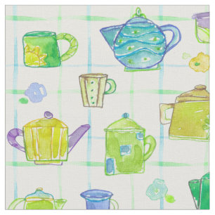 Tekanna Tekopp Watercolor Flowers Tyg