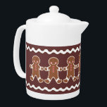 Tekannan Gingerbröd Boys<br><div class="desc">Cute Gingerbröd-pojkar dekorerar den här tekannan. Designen kommer från originalteckningen.</div>