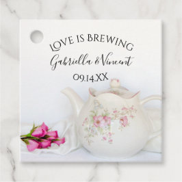 Tekannan med Rosa ros Kärlek brinner Bröllop Gåvor Etiketter