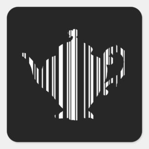 TEKANNAN TEA POT PUB CODE  Barcode Mönster Design Fyrkantigt Klistermärke